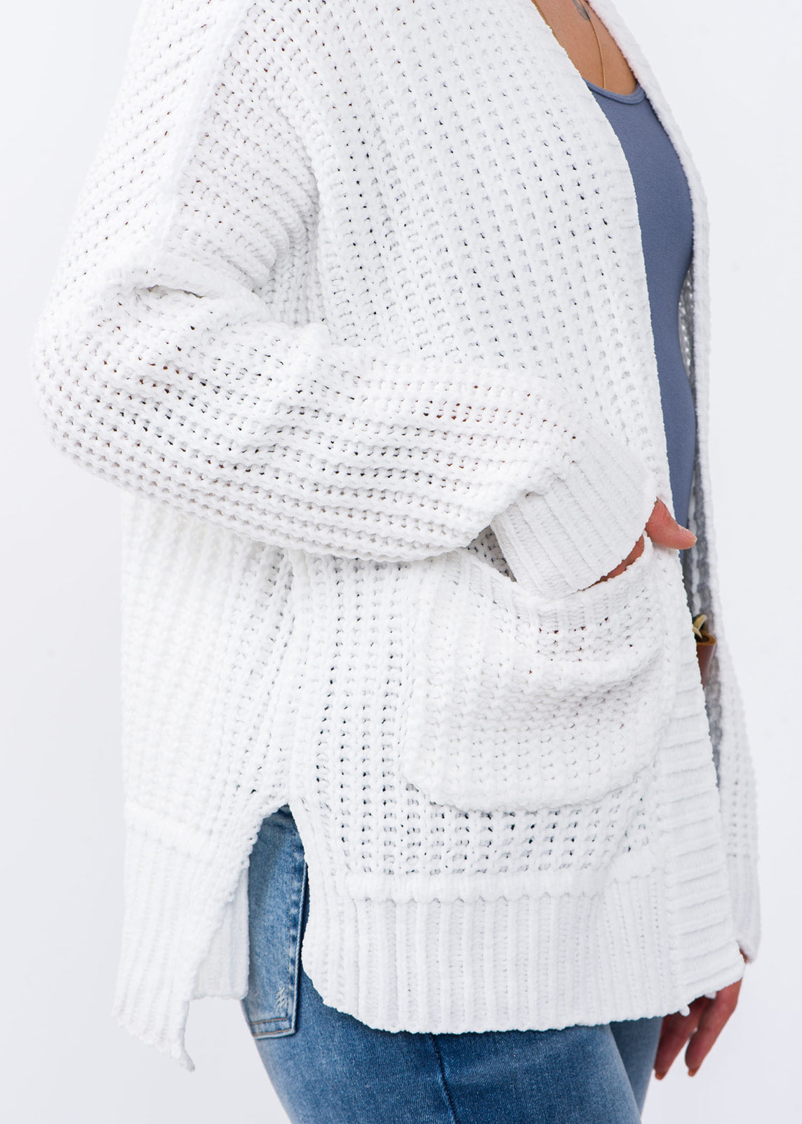 Cozy white cardigan online