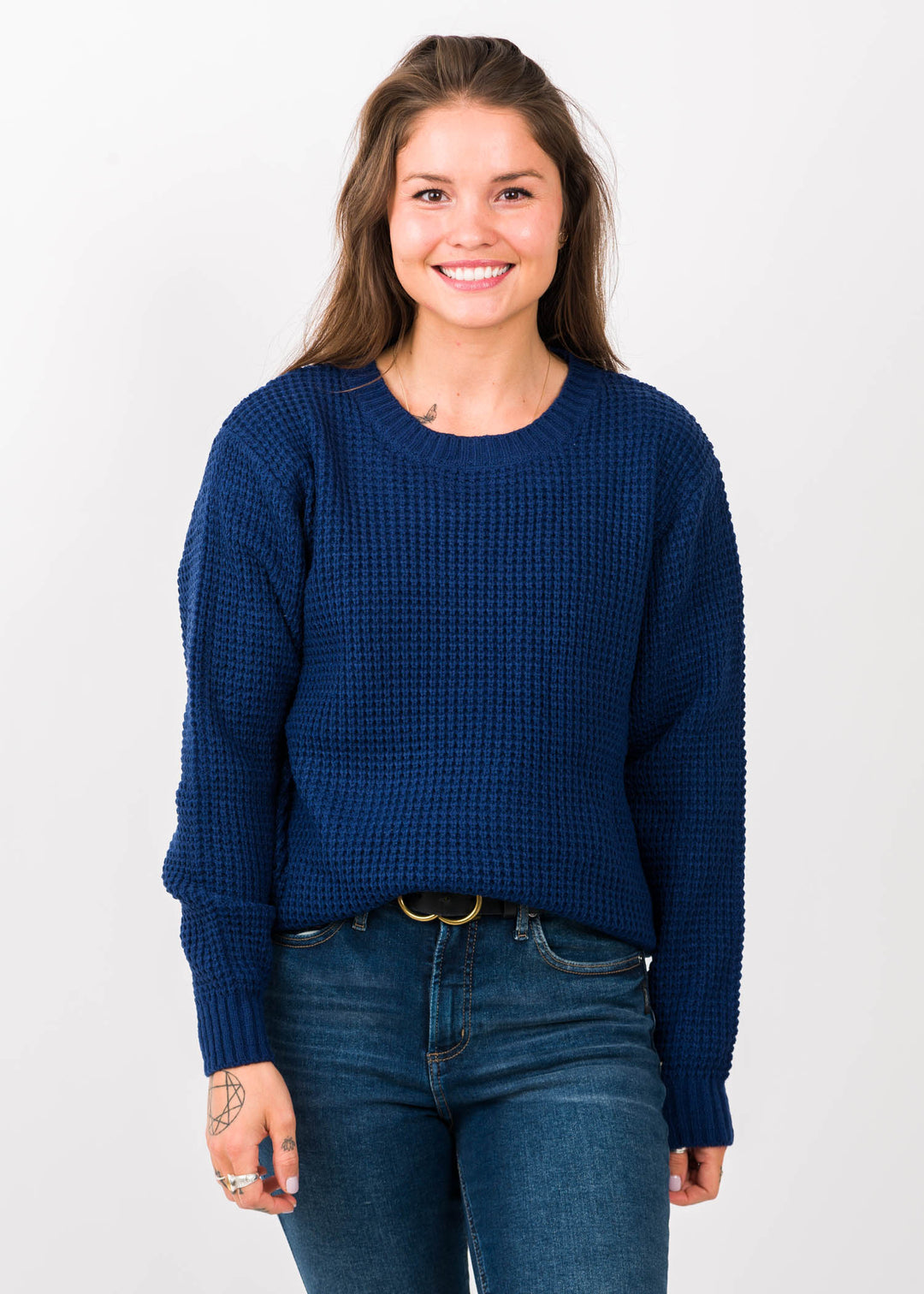 Zen Waffle Sweater (Navy)