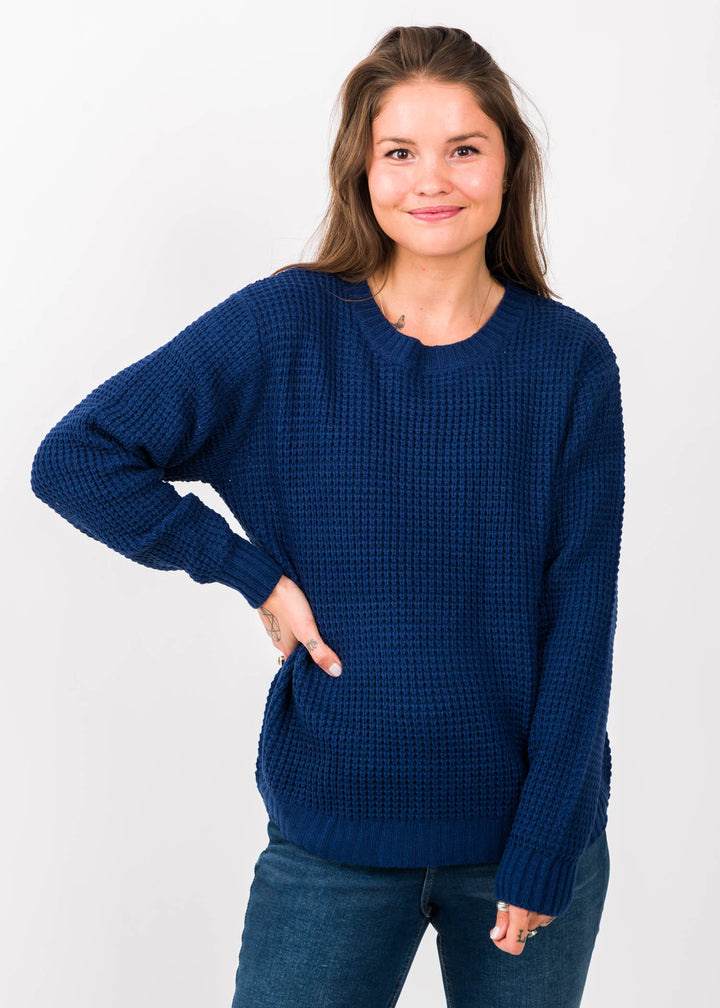 Zen Waffle Sweater (Navy)