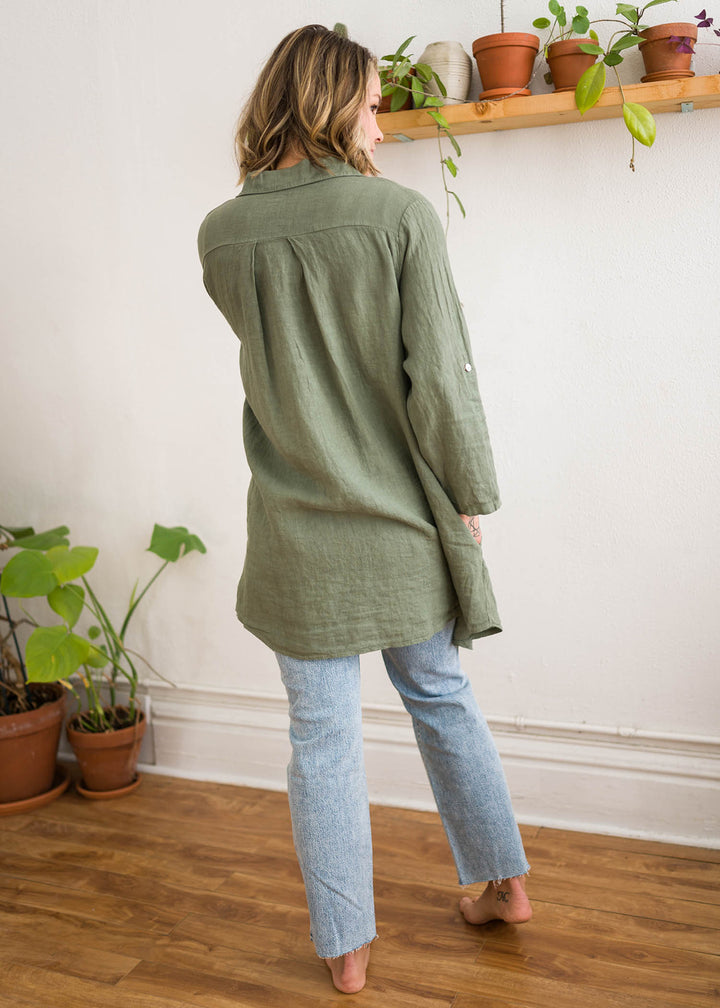 Meo Linen Florence Cardigan (Olive)