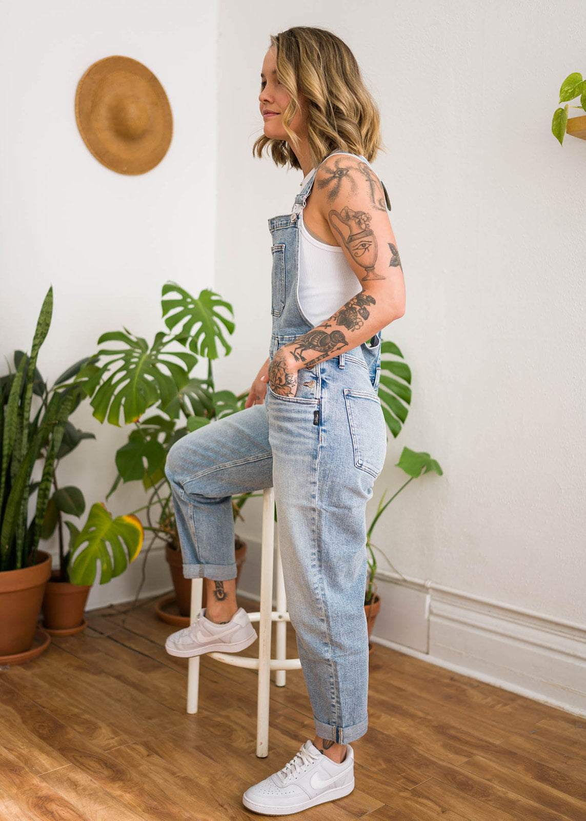 Silver Baggy Straight Leg Overall Mid Indigo Vibe Apparel