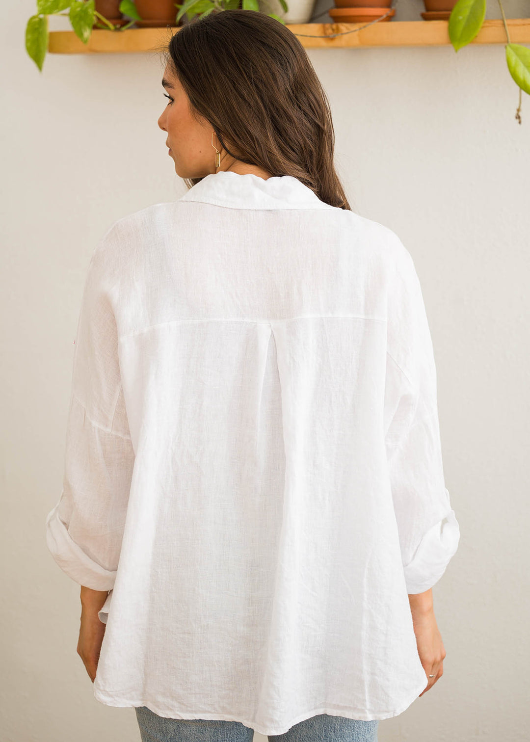 Meo Linen Rome Button Down Shirt (White)