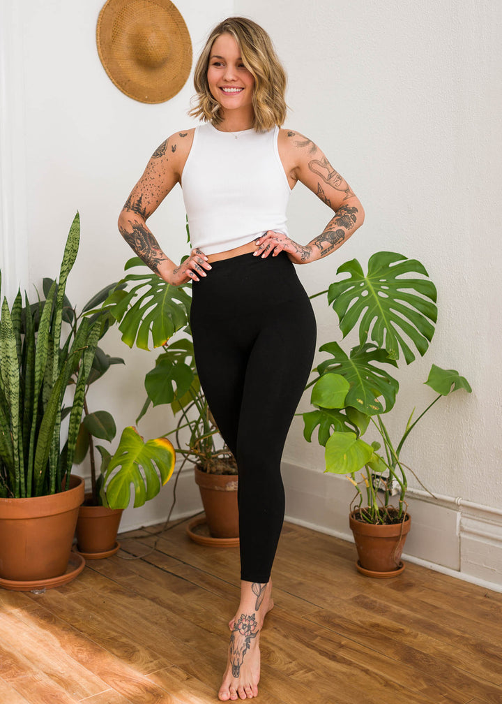 Tummy Tuck Crop Legging (Black)