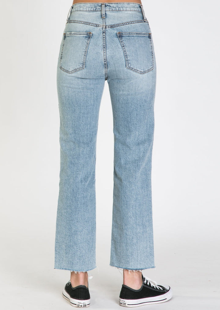 Silver Highly Desirable Straight Raw Hem Jean