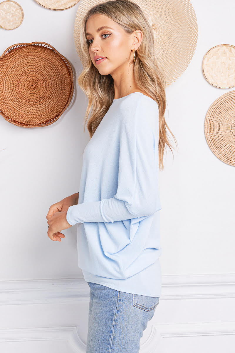 Jolie All Day Slouch Top (Light Blue)