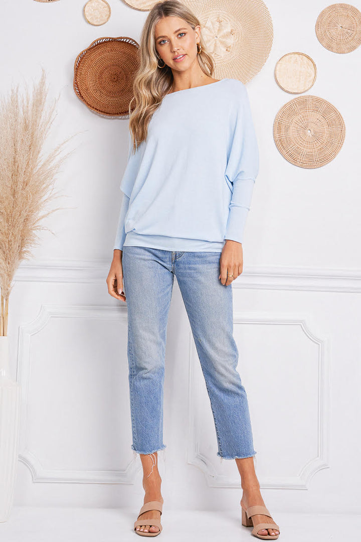 Jolie All Day Slouch Top (Light Blue)