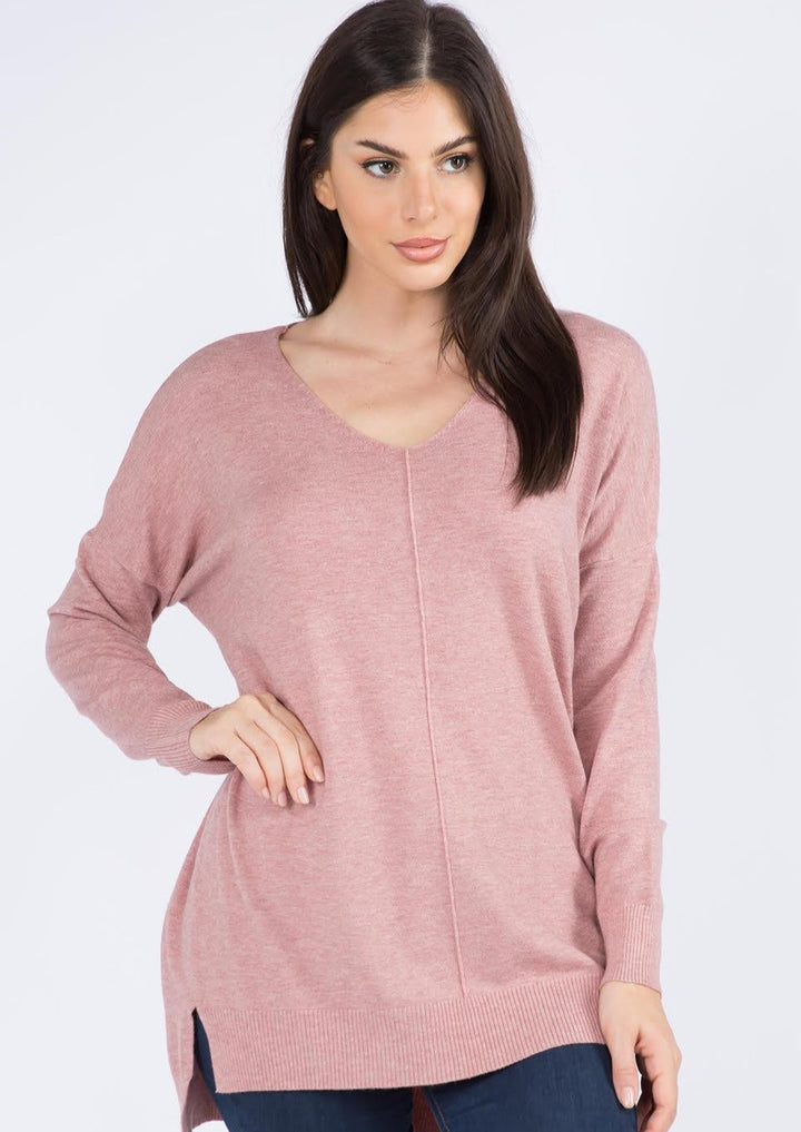 Comfy As Can Be Sweater (Dusty Pink)